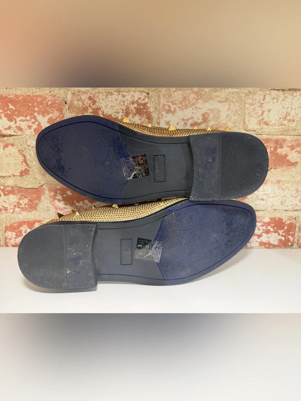 Men's Gold Studded Slip-On Dress Shoes